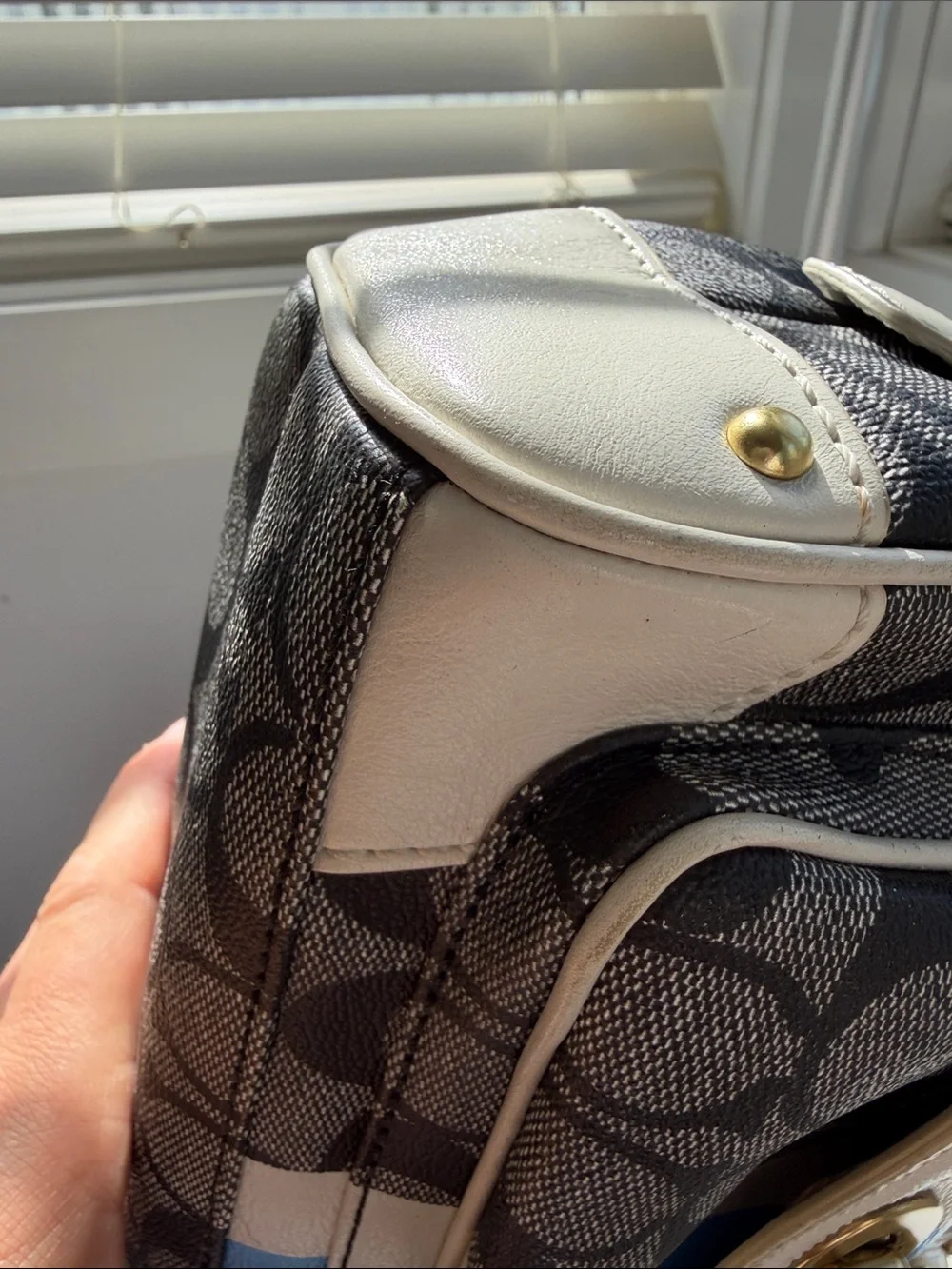 Coach Heritage Stripe Domed Satchel Bag
